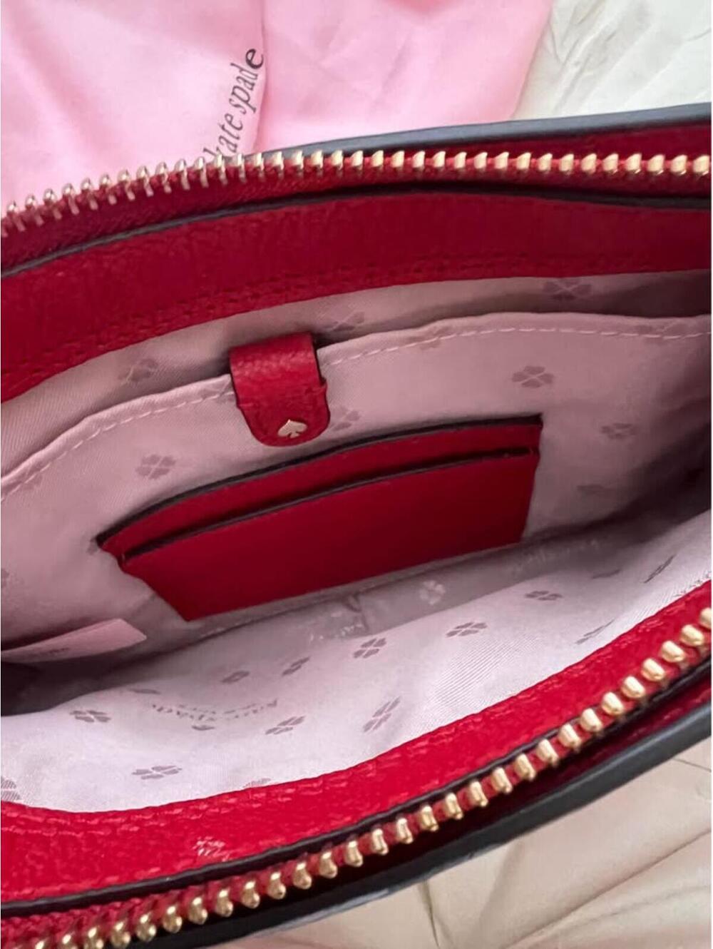 Kate Spade New York Red Pebbled Leather Crossbody Clutch Bag - Picture 4 of 8